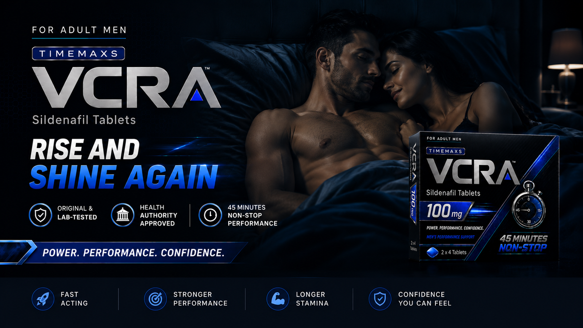 VCRA Sildenafil 100mg by Timemaxs - Rise and Shine Again